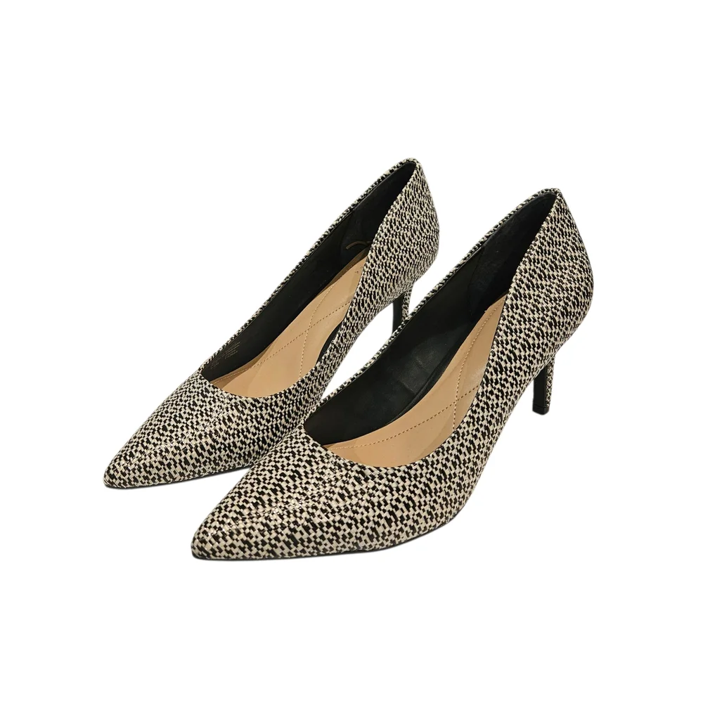 NWT - Alfani - Black and Silver Patterned Heels - Size 9.5